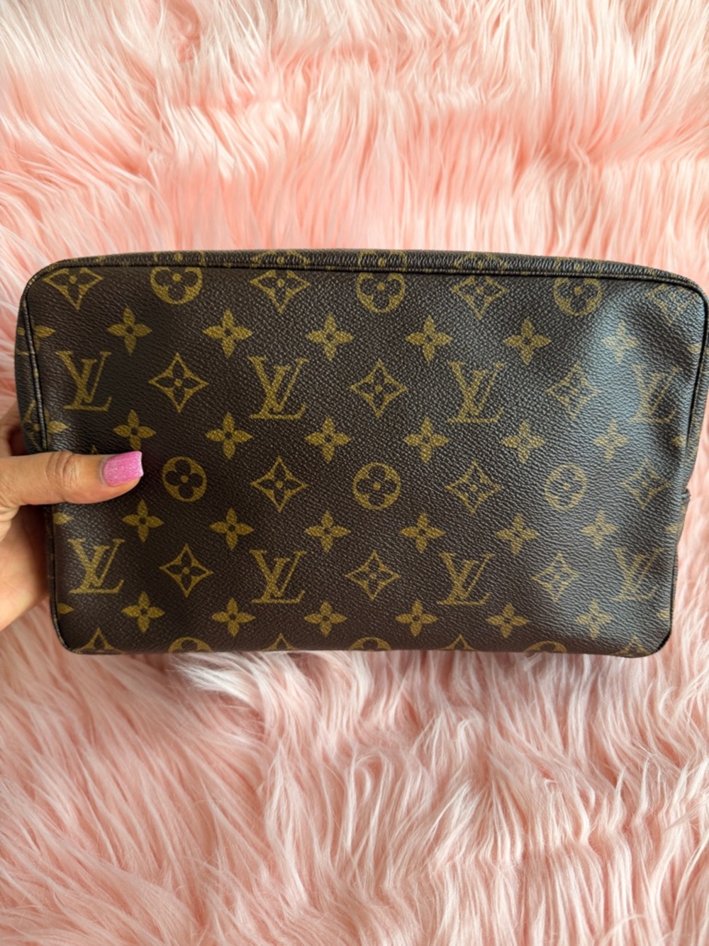 Louis Vuitton Brown and Gold Monogram Cosmetic Pouch